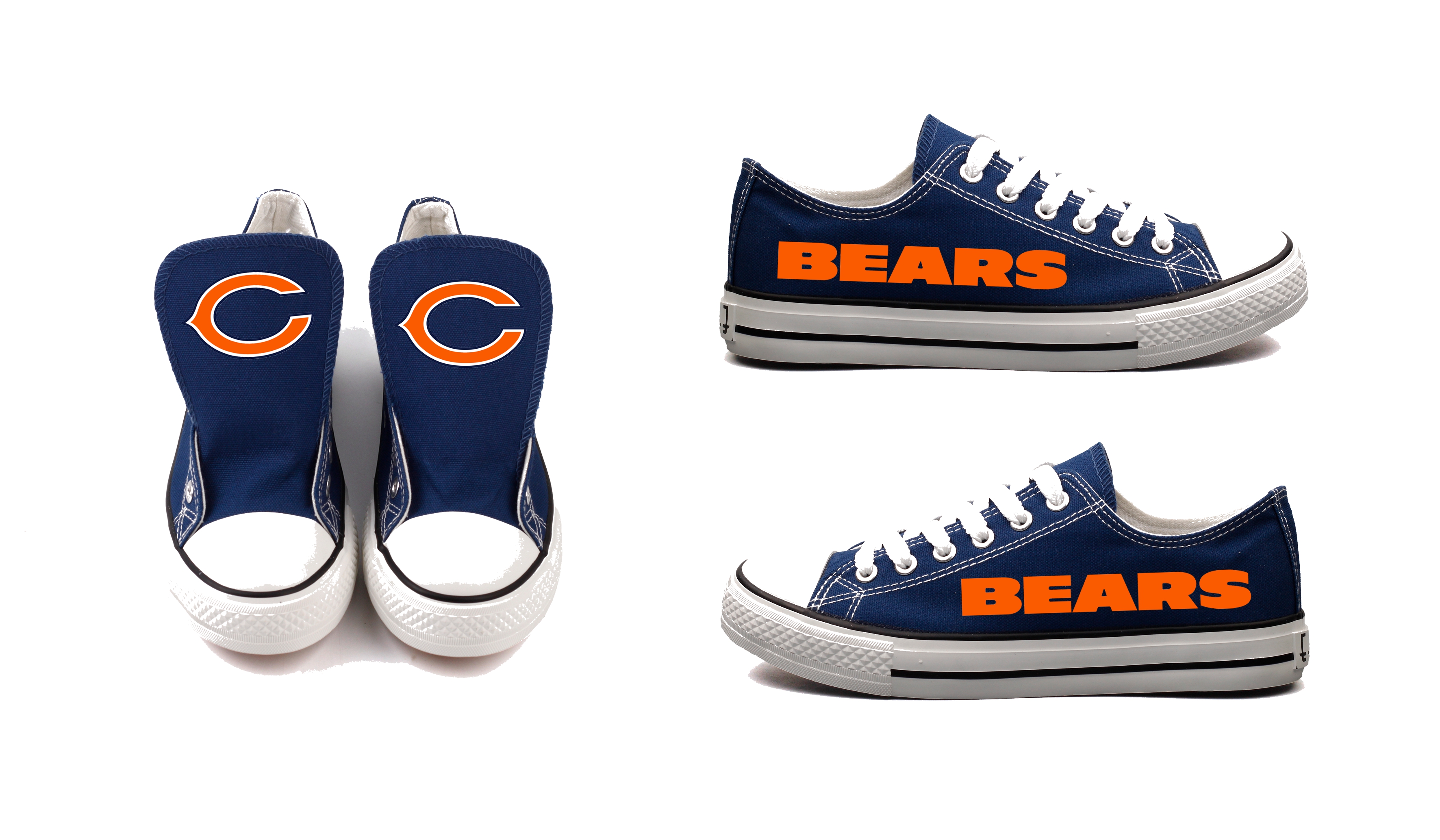 Women's NFL Chicago Bears Repeat Print Low Top Sneakers 003